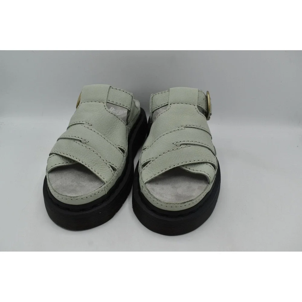 Dr. Martens Maxxy Slide Women 9 Sage Green Platform Fisherman Sandals NWB